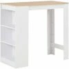 Grosses soldes 🎉 ASUPERMALL Table De Bar Avec Etagere Blanc 110x50x103 Cm 🎉 -Table haute Boutique 23186322 1
