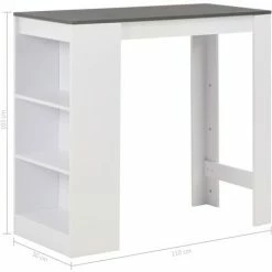 Top 10 🎁 ASUPERMALL Table De Bar Avec Etagere Blanc 110x50x103 Cm ✔️ -Table haute Boutique 23186327 5