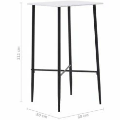 Promo ✔️ ASUPERMALL Table De Bar Blanc 60 X 60 X 111 Cm MDF 🛒 -Table haute Boutique 23186358 3