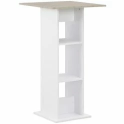 Acheter 🧨 Topdeal Table De Bar Blanc Et Béton 60x60x110 Cm 🥰