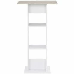Acheter 🧨 Topdeal Table De Bar Blanc Et Béton 60x60x110 Cm 🥰 -Table haute Boutique 23203021 3