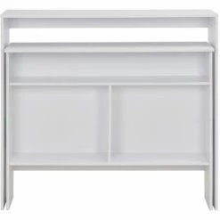 Coupon 😉 Topdeal Table De Bar Avec 2 Dessus De Table Blanc 130 X 40 X 120 Cm 👍 -Table haute Boutique 23203139 4