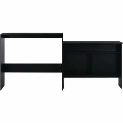 Sortie ✨ Topdeal Table De Bar Avec 2 Dessus De Table Noir 130 X 40 X 120 Cm 🔔 -Table haute Boutique 23203150 4