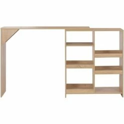 Acheter ❤️ Topdeal Table De Bar Avec Tablette Amovible Chêne 138x39x110 Cm ✔️ -Table haute Boutique 23203237 4