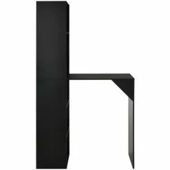 Meilleure affaire 💯 Topdeal Table De Bar Avec Armoire Noir 115 X 59 X 200 Cm 🥰 -Table haute Boutique 23203283 4
