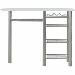 Le moins cher 🛒 Topdeal Ensemble De Bar Avec étagères 3 Pcs Bois Et Acier Blanc 🛒 10 Le moins cher 🛒 Topdeal Ensemble De Bar Avec étagères 3 Pcs Bois Et Acier Blanc 🛒 -Table haute Boutique 23214784 4