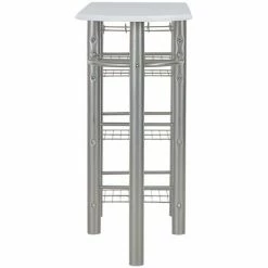 Le moins cher 🛒 Topdeal Ensemble De Bar Avec étagères 3 Pcs Bois Et Acier Blanc 🛒 11 Le moins cher 🛒 Topdeal Ensemble De Bar Avec étagères 3 Pcs Bois Et Acier Blanc 🛒 -Table haute Boutique 23214784 5