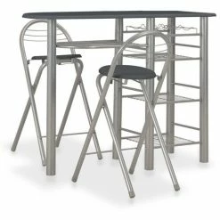 Les meilleures critiques de 💯 Topdeal Ensemble De Bar Avec étagères 3 Pcs Bois Et Acier Noir ⌛