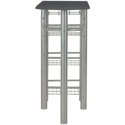 Les meilleures critiques de 💯 Topdeal Ensemble De Bar Avec étagères 3 Pcs Bois Et Acier Noir ⌛ -Table haute Boutique 23214786 4