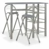 Acheter ⭐ Topdeal Ensemble De Bar Avec étagères 3 Pcs Bois Et Acier Gris ❤️ 1 Acheter ⭐ Topdeal Ensemble De Bar Avec étagères 3 Pcs Bois Et Acier Gris ❤️ -Table haute Boutique 23214793 1