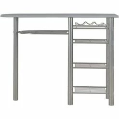 Acheter ⭐ Topdeal Ensemble De Bar Avec étagères 3 Pcs Bois Et Acier Gris ❤️ 9 Acheter ⭐ Topdeal Ensemble De Bar Avec étagères 3 Pcs Bois Et Acier Gris ❤️ -Table haute Boutique 23214793 3