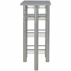 Acheter ⭐ Topdeal Ensemble De Bar Avec étagères 3 Pcs Bois Et Acier Gris ❤️ 10 Acheter ⭐ Topdeal Ensemble De Bar Avec étagères 3 Pcs Bois Et Acier Gris ❤️ -Table haute Boutique 23214793 4
