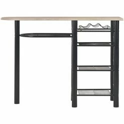 Bon marché ✨ Topdeal Ensemble De Bar Avec étagères 3 Pcs Bois Et Acier 🔔 9 Bon marché ✨ Topdeal Ensemble De Bar Avec étagères 3 Pcs Bois Et Acier 🔔 -Table haute Boutique 23214798 3