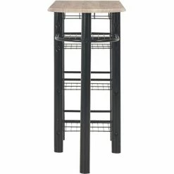 Bon marché ✨ Topdeal Ensemble De Bar Avec étagères 3 Pcs Bois Et Acier 🔔 10 Bon marché ✨ Topdeal Ensemble De Bar Avec étagères 3 Pcs Bois Et Acier 🔔 -Table haute Boutique 23214798 4