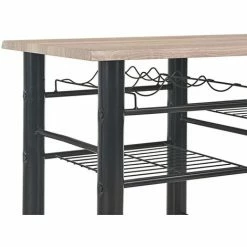 Bon marché ✨ Topdeal Ensemble De Bar Avec étagères 3 Pcs Bois Et Acier 🔔 11 Bon marché ✨ Topdeal Ensemble De Bar Avec étagères 3 Pcs Bois Et Acier 🔔 -Table haute Boutique 23214798 5