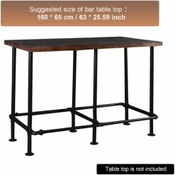 Grosses soldes 🛒 ASUPERMALL Heavy Duty Industrial Retro Pipe Kit Pour Bar Table Cuisine Rustique Cadre En Metal Robuste Style Vintage Base De Table Pour La Maison Mobilier De Bureau (Table Non Inclus) ❤️ -Table haute Boutique 23392420 4
