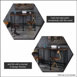 Grosses soldes 🛒 ASUPERMALL Heavy Duty Industrial Retro Pipe Kit Pour Bar Table Cuisine Rustique Cadre En Metal Robuste Style Vintage Base De Table Pour La Maison Mobilier De Bureau (Table Non Inclus) ❤️ -Table haute Boutique 23392420 5