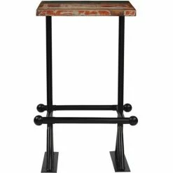 Meilleure affaire 🌟 Topdeal Mobilier De Bar 3 Pcs Bois De Récupération Massif Multicolore 🌟 -Table haute Boutique 23432329 5