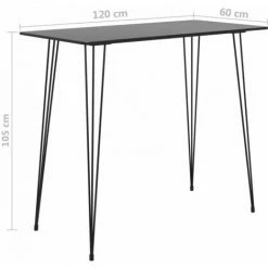 Grosses soldes 🧨 Table De Bar 120x60x105 Cm Noir VidaXL - Noir 👏 -Table haute Boutique 23633713 3