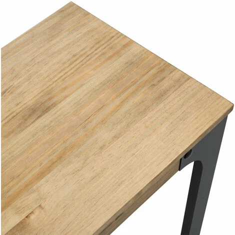 Nouveau ⌛ BOX FURNITURE Table Mange Debout Bristol – Style Industriel Vintage 39X110x108h Cm - Noir 🥰 5 Nouveau ⌛ BOX FURNITURE Table Mange Debout Bristol – Style Industriel Vintage 39X110x108h Cm - Noir 🥰 – Image 3