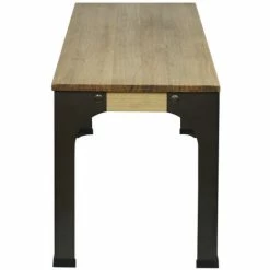 Meilleure vente 👍 BOX FURNITURE Banc Banquette Bristol – Style Industriel Vintage 39x110x46 Cm - Noir 😍 -Table haute Boutique 23784655 3