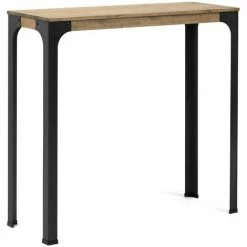Grosses soldes 🎉 BOX FURNITURE Table Mange Debout Bristol – Style Industriel Vintage 80x80x108h Cm - Noir 🧨