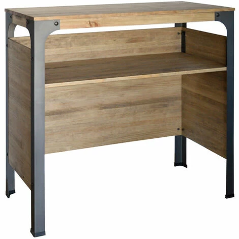 Top 10 😍 BOX FURNITURE Comptoir Commerce Ou Bar Bristol. Industriel Vintage 140x39x108 Cm - Noir ⌛ 6 Top 10 😍 BOX FURNITURE Comptoir Commerce Ou Bar Bristol. Industriel Vintage 140x39x108 Cm - Noir ⌛ – Image 4