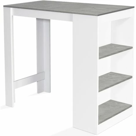 Offres ✔️ IDMARKET Table De Bar BARTH 2 à 4 Personnes Bois Blanc Plateau Effet Béton 😍 4 Offres ✔️ IDMARKET Table De Bar BARTH 2 à 4 Personnes Bois Blanc Plateau Effet Béton 😍 – Image 2