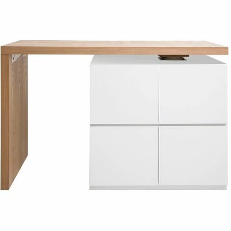 Vente flash ⌛ MILIBOO îlot - Table De Bar Modulable Avec Rangement Blanc Mat Et Chêne H91 Cm MAX - Blanc Mat 🥰 3 Vente flash ⌛ MILIBOO îlot - Table De Bar Modulable Avec Rangement Blanc Mat Et Chêne H91 Cm MAX - Blanc Mat 🥰