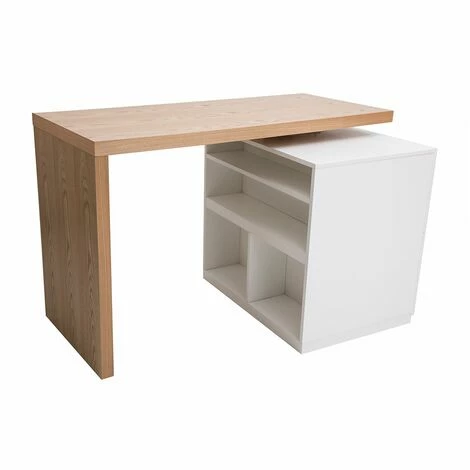 Vente flash ⌛ MILIBOO îlot - Table De Bar Modulable Avec Rangement Blanc Mat Et Chêne H91 Cm MAX - Blanc Mat 🥰 5 Vente flash ⌛ MILIBOO îlot - Table De Bar Modulable Avec Rangement Blanc Mat Et Chêne H91 Cm MAX - Blanc Mat 🥰 – Image 3