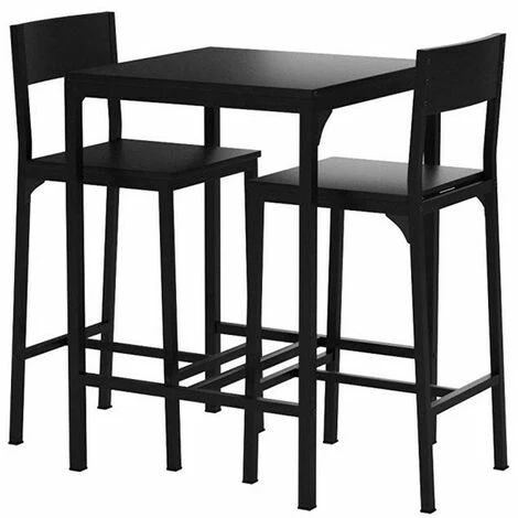 Acheter 🎉 DEMEYERE Set Table + 2 Chaises Hautes Shen Noir - Noir - Noir 🌟 4 Acheter 🎉 DEMEYERE Set Table + 2 Chaises Hautes Shen Noir - Noir - Noir 🌟 – Image 2