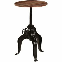 Le moins cher ✔️ ASUPERMALL Table De Bar Bois De Recuperation Massif 60 X (76-110) Cm 🛒 -Table haute Boutique 24392231 3