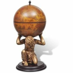 Budget 😉 YOUTHUP Bar Sous Forme De Globe Atlas 42 X 42 X 85 Cm - Brun 🔔 -Table haute Boutique 24522756 3