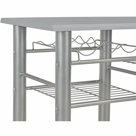 De gros ⭐ YOUTHUP Ensemble De Bar Avec étagères 3 Pcs Bois Et Acier Gris - Gris 👍 7 De gros ⭐ YOUTHUP Ensemble De Bar Avec étagères 3 Pcs Bois Et Acier Gris - Gris 👍 – Image 5