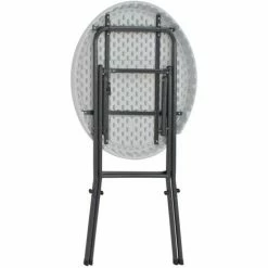 Meilleure vente 😉 YOUTHUP Table De Bar Pliante Blanc 80 X 110 Cm PEHD - Blanc 💯 -Table haute Boutique 24553276 4