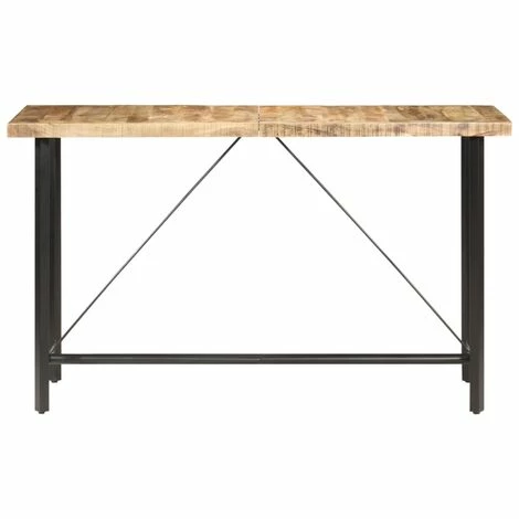 De gros 🤩 Table De Bar Bois De Manguier Brut 180x70x107 Cm VidaXL - Brun 💯 4 De gros 🤩 Table De Bar Bois De Manguier Brut 180x70x107 Cm VidaXL - Brun 💯 – Image 2