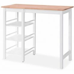 Meilleure affaire 🔥 Hommoo Ensemble De Bar 3 Pcs MDF Blanc HDV11354 🌟 -Table haute Boutique 25067092 3