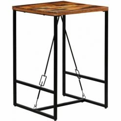 Acheter 💯 Hommoo Table De Bar Bois Recycle Solide 70 X 70 X 106 Cm HDV12222 😉