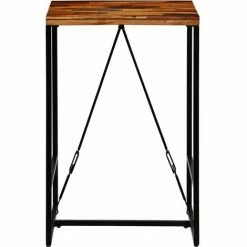 Acheter 💯 Hommoo Table De Bar Bois Recycle Solide 70 X 70 X 106 Cm HDV12222 😉 -Table haute Boutique 25069267 3