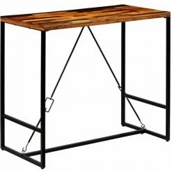 Le moins cher 🔔 Hommoo Table De Bar Bois Recycle Solide 120 X 60 X 106 Cm HDV12223 ⌛