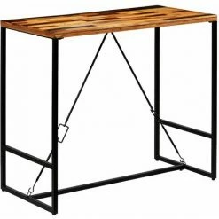 Le moins cher 🔔 Hommoo Table De Bar Bois Recycle Solide 120 X 60 X 106 Cm HDV12223 ⌛ -Table haute Boutique 25069293 4