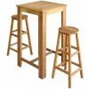 De gros 🎁 Hommoo Table Et Tabourets De Bar 3 Pcs Bois D'acacia Massif HDV12591 🎉 -Table haute Boutique 25069697 1