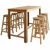 Top 10 👍 Hommoo Table Et Tabourets De Bar 7 Pcs Bois D'acacia Massif HDV12595 🔥