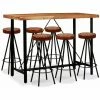 Vente flash 🧨 Hommoo Ensemble De Bar 7 Pcs Bois De Sesham Cuir Veritable Et Toile HDV18070 🎉 2 Vente flash 🧨 Hommoo Ensemble De Bar 7 Pcs Bois De Sesham Cuir Veritable Et Toile HDV18070 🎉 -Table haute Boutique 25080153 1