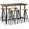 Budget ⭐ Hommoo Ensemble De Bar 7 Pcs Bois Massif Recycle HDV18081 🥰