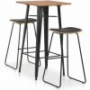 Meilleur prix ✔️ Hommoo Mobilier De Bar 3 Pcs Acier Noir HDV19633 ✨ -Table haute Boutique 25081603 1