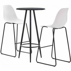 Grosses soldes 🧨 Hommoo Ensemble De Bar 3 Pcs Plastique Blanc HDV21870 ❤️