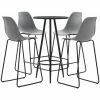 Vente flash 🌟 Hommoo Ensemble De Bar 5 Pcs Plastique Gris HDV21875 🤩 -Table haute Boutique 25086461 1