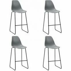 Vente flash 🌟 Hommoo Ensemble De Bar 5 Pcs Plastique Gris HDV21875 🤩 -Table haute Boutique 25086461 5