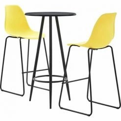 Coupon ✔️ Hommoo Ensemble De Bar 3 Pcs Plastique Jaune HDV21880 ✨